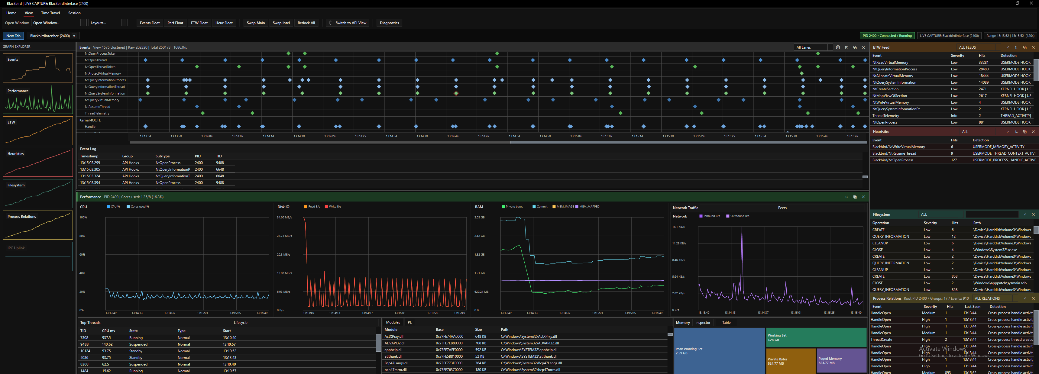 Blackbird main interface